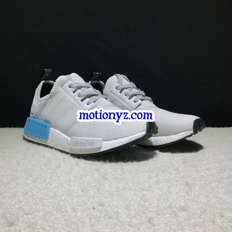 Real Boost Adidas NMD R1 White Bright Cyan